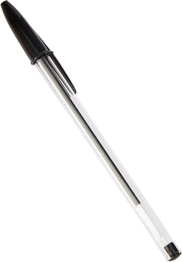 BIC Cristal Original, Penne Nere a Sfera, Punta Media (1.00 mm), Confezione 50 Penne