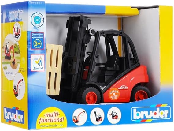 Bruder - Carrello elevatore Linde H30D con gancio di traino