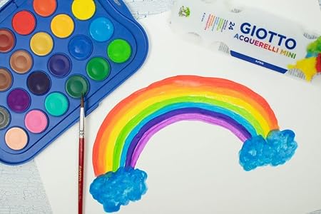 Giotto Acquerelli Tempere Ad Acquerello + 1 Pennello, 24 Unità