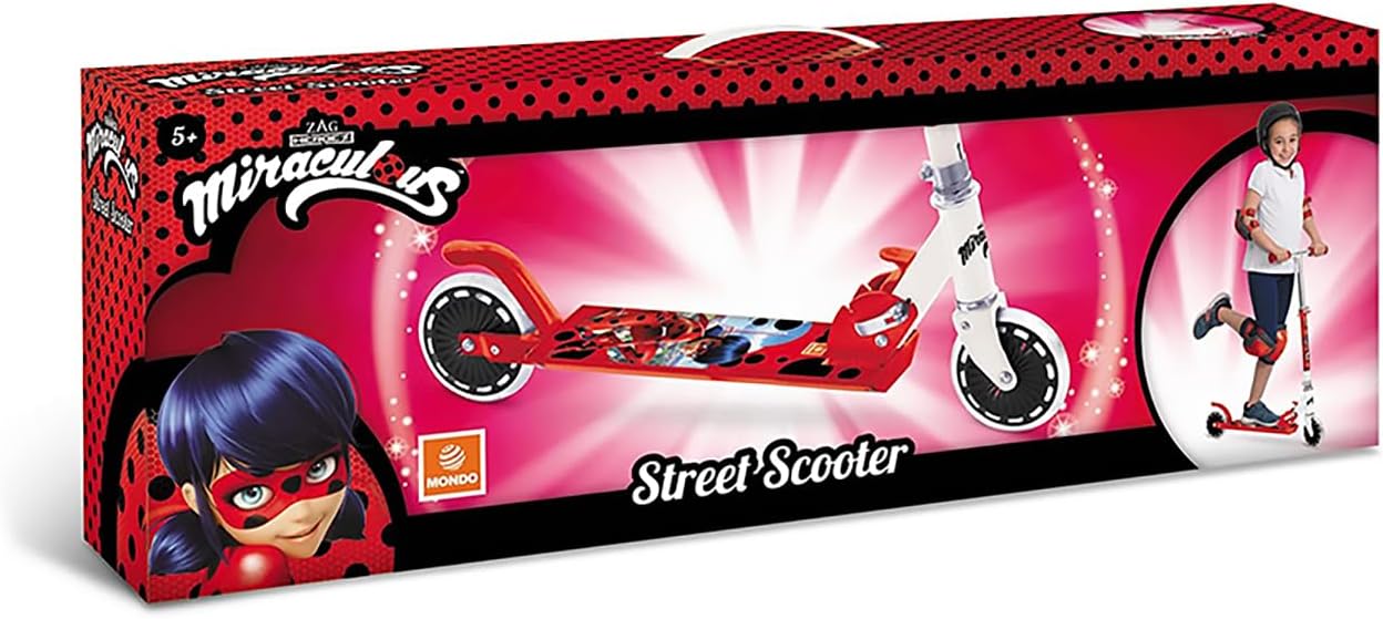 Mondo Toys - MIRACULOUS ALU SCOOTER Monopattino 2 ruote pieghevole