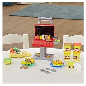 Play-Doh Hasbro Kitchen Creations Barbecue, per Bambini dai 3 Anni in su, con 6 Colori di Composto modellabile atossico e 7 Accessori