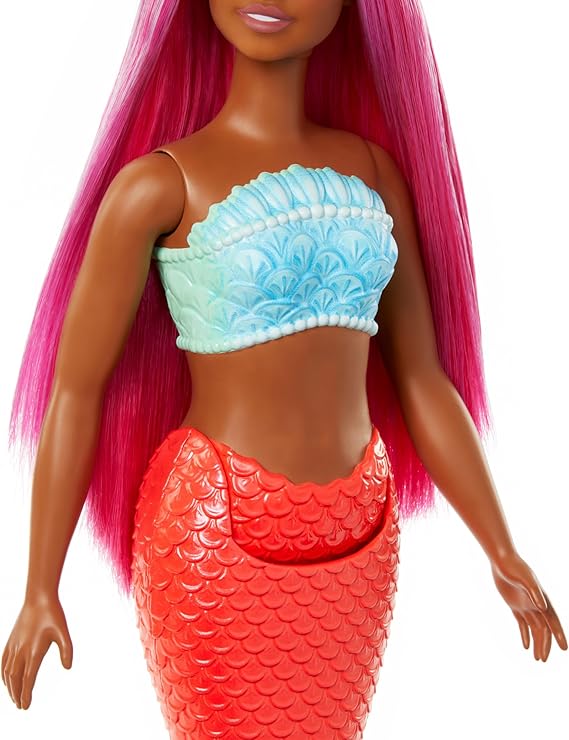Barbie - Sirena, bambola capelli e cerchietto fantasia magenta