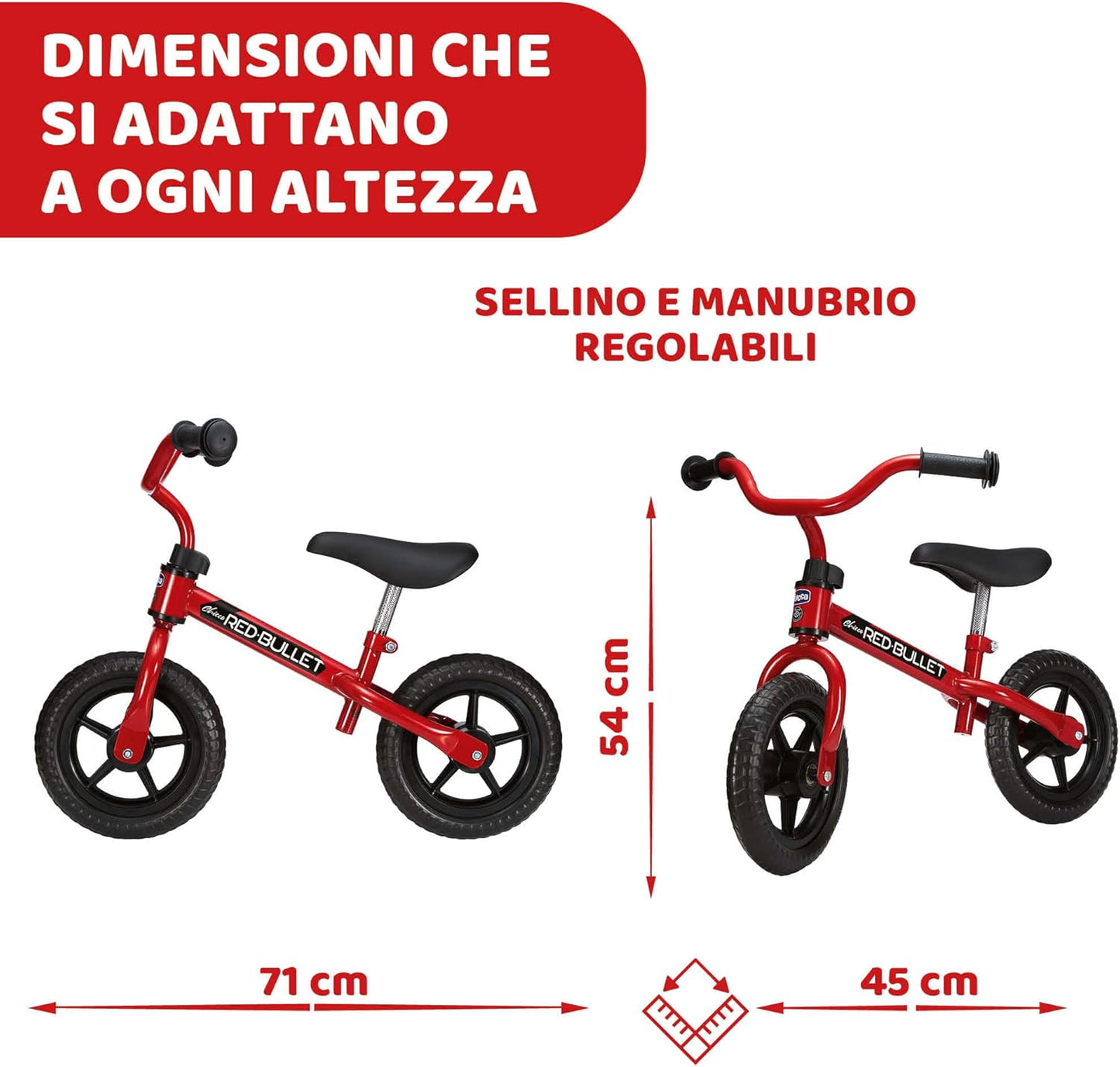 Chicco Red Bullet Bicicletta Bambini Senza Pedali