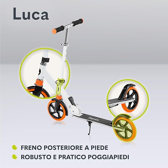 LIONELO LUCA Monopattino pieghevole per Bambini e adulti fino a 100kg