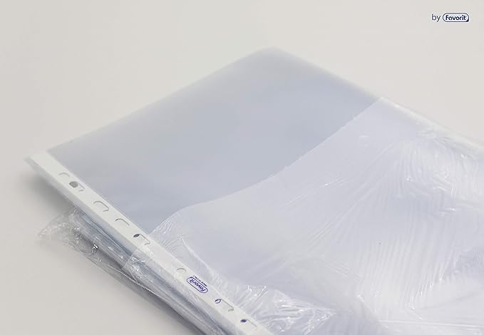 Favorit Buste Perforate, Lucide, Alto Spessore, 22 x 30 cm, 50 Pezzi, Trasparenti
