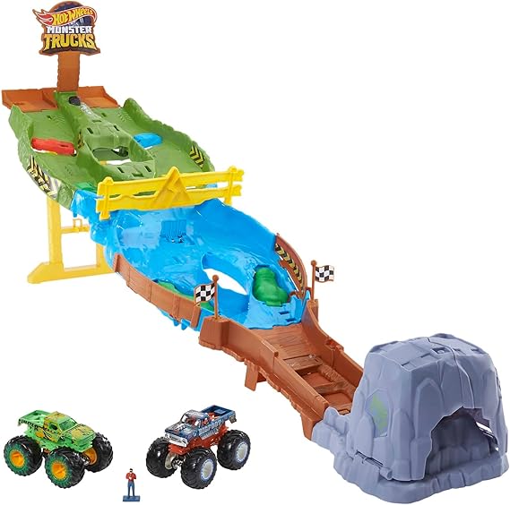 Hot Wheels Torneo dei Titani Playset con Monster Truck Bigfoot e Gunkster