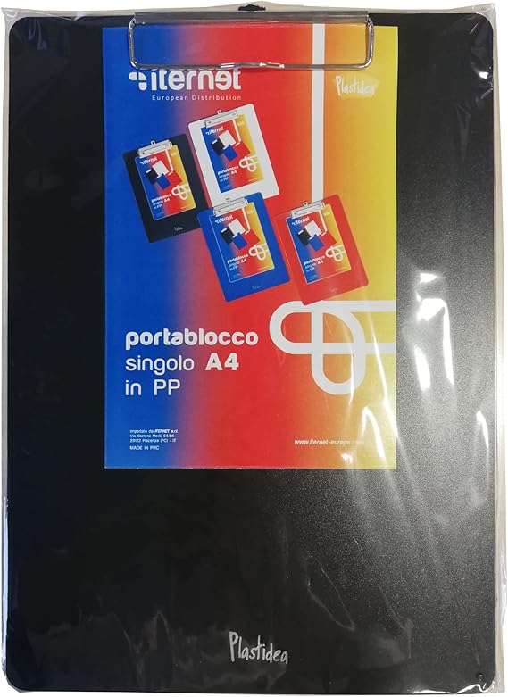 PORTABLOCCO A4 IN PPL CON MOLLA IN METALLO NERO