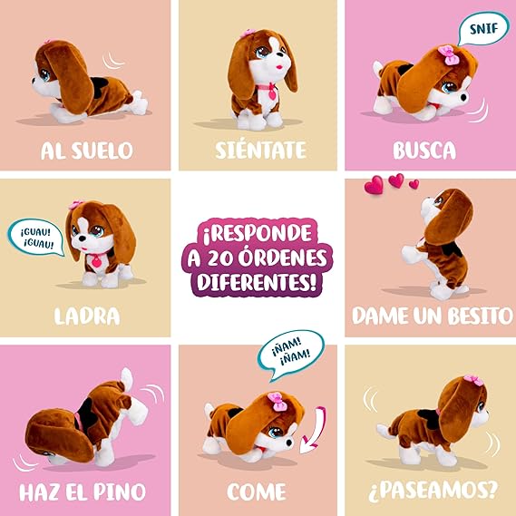 Susy - Divertente e Morbido Cagnolino di Peluche che Canta, Balla e Risponde a +20 Comandi Vocali