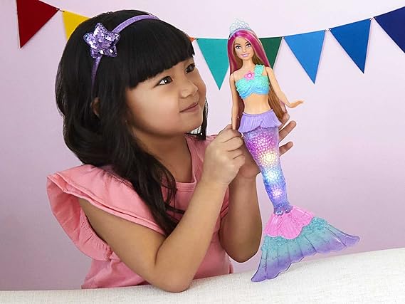 Barbie Dreamtopia Sirena Luci Scintillanti Bambola (30,4 cm, bionda)