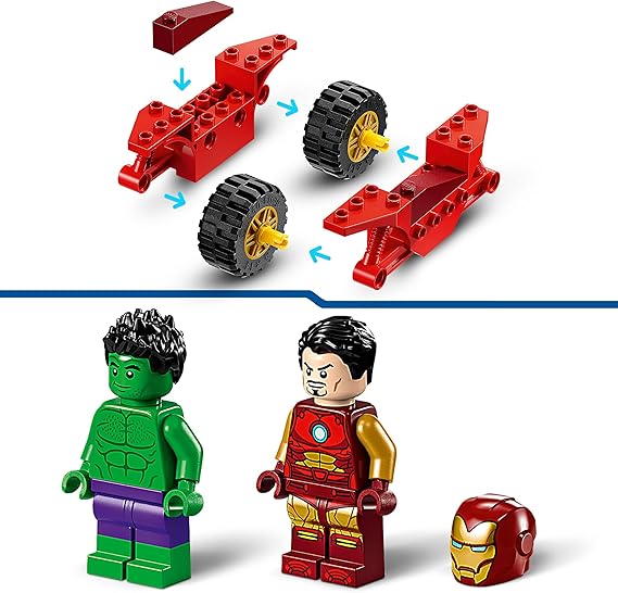 LEGO Marvel Iron Man con Moto e The Hulk