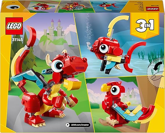 LEGO Creator 3 in 1 Drago Rosso