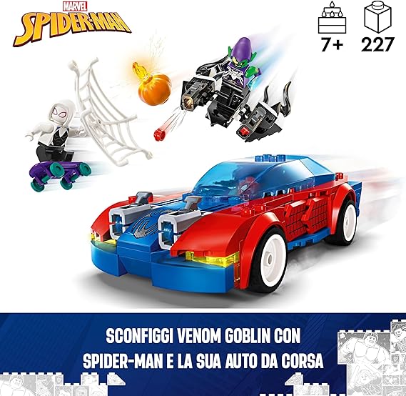 LEGO Marvel Auto da Corsa di Spider-Man e Venom Goblin