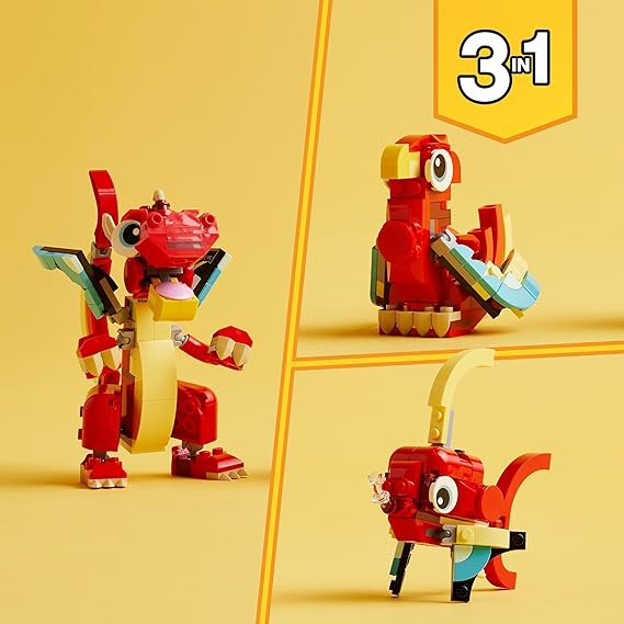 LEGO Creator 3 in 1 Drago Rosso