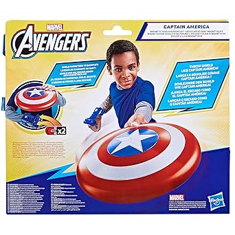 Hasbro Marvel Avengers, Giocattolo di Captain America con Scudo Magnetico Blast e Guanto