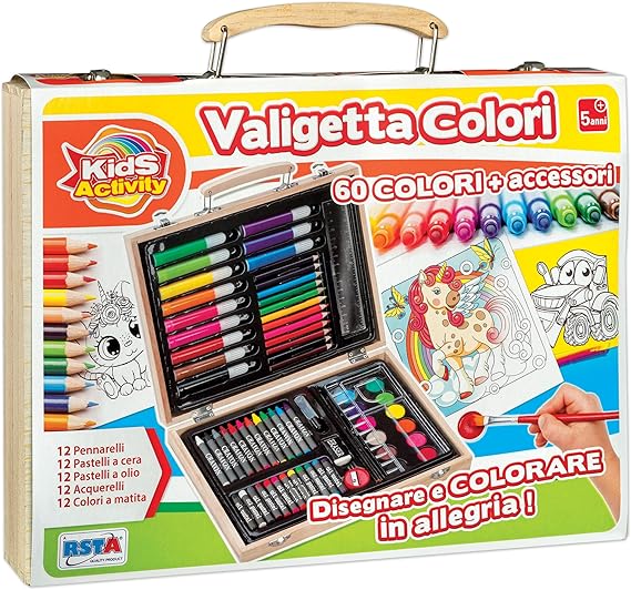 Valigetta Legno 67 Pezzi Colori