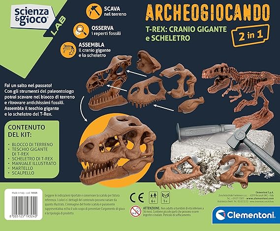 Clementoni Scienza e Gioco Lab - Archeogiocando T-Rex 2in1