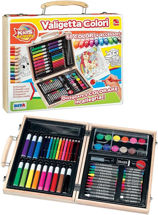 Valigetta Legno 67 Pezzi Colori