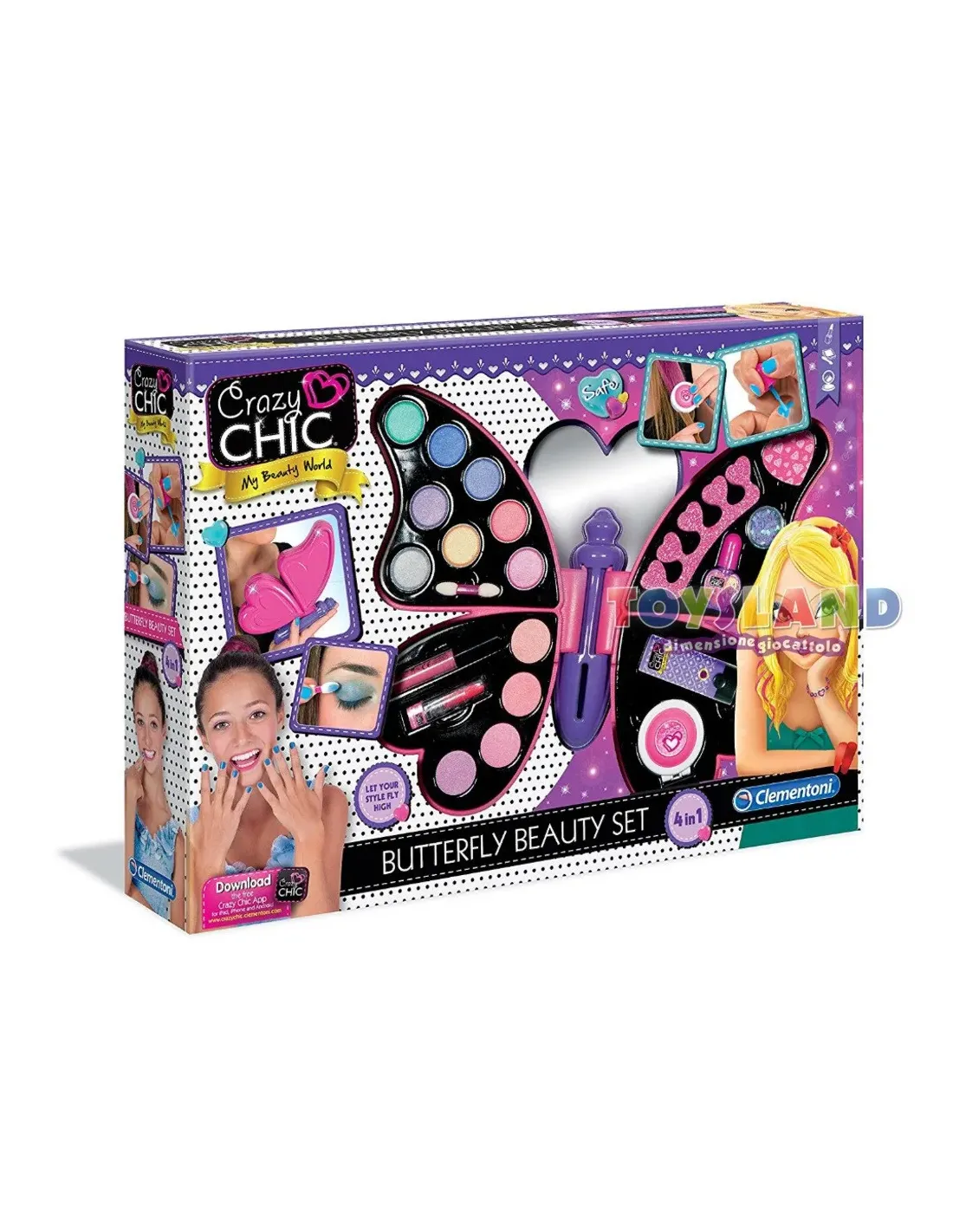 CLEMENTONI CRAZY CHIC BUTTERFLY BEAUTY SET 3 IN 1