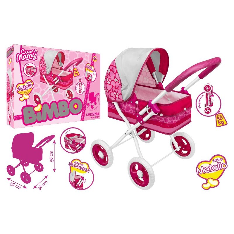 Carrozzina in Metallo C/Parasole 36x58x55,50kg