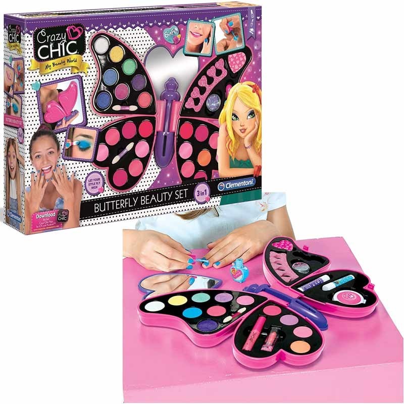 CLEMENTONI CRAZY CHIC BUTTERFLY BEAUTY SET 3 IN 1