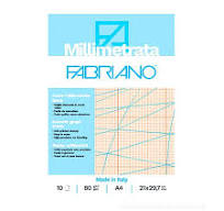 Carta millimetrata album 10 fogli formato A4 80 gr