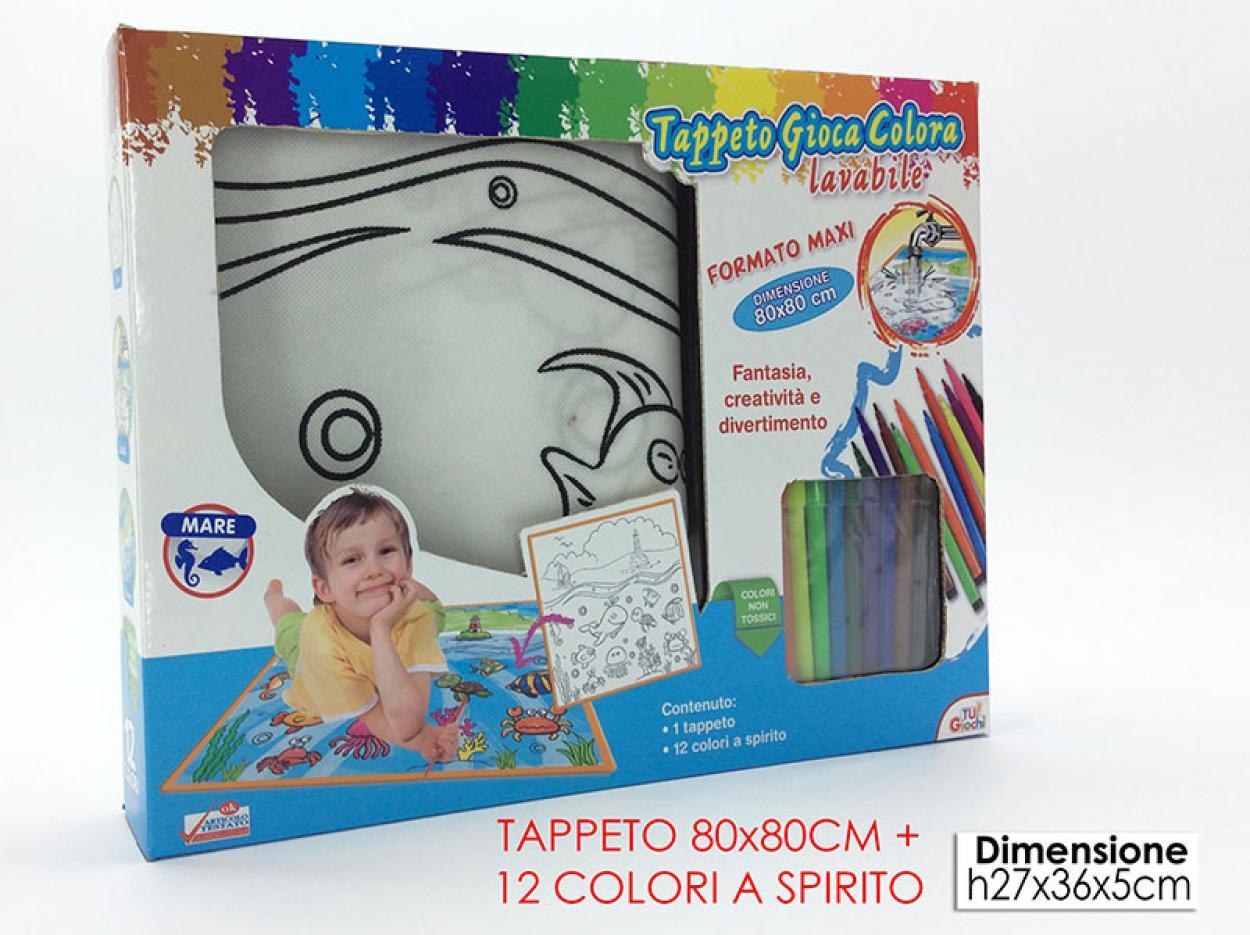 TAPPETO GIOCA COLORI PESCI LAVABILE