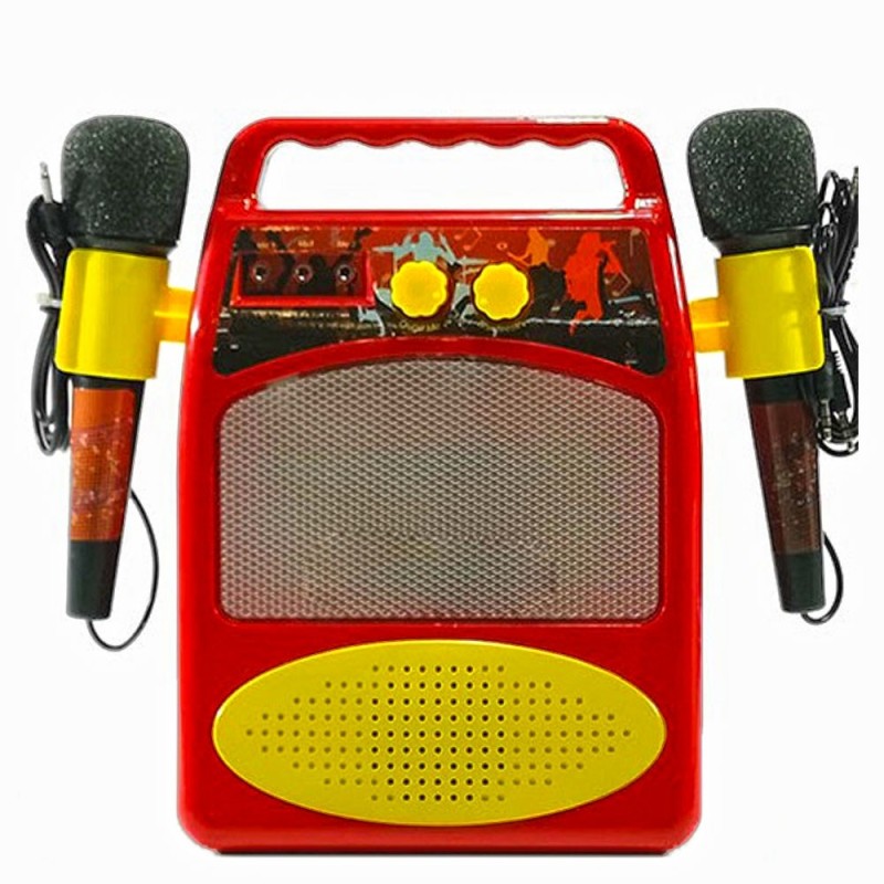 Karaoke cassa altoparlante canta con 2 microfoni