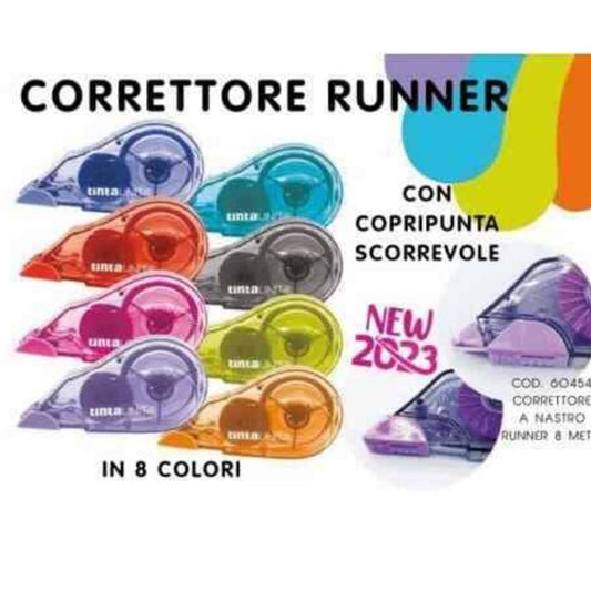 Correttore a nastro – 8 metri – Tinta Unita – Con copripunta scorrevole