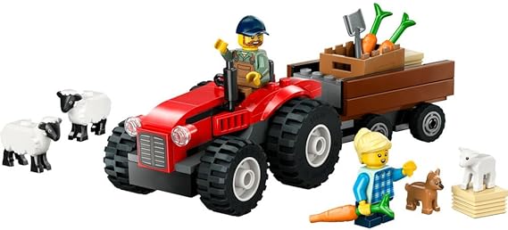LEGO City Trattore Agricolo Rosso con Rimorchio e Pecore 60461
