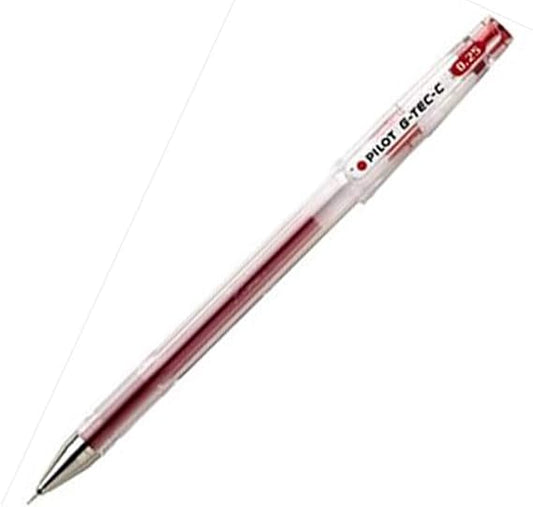 Pilot Pen G – Tec C4, penna rollerball, con inchiostro gel, micropunta da 0,4 mm Red