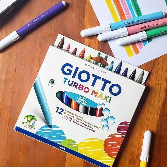 Giotto, Turbo Maxi Punta Larga, 5 mm, Confezione da 12