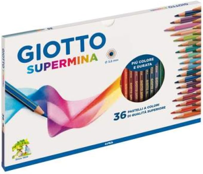 GIOTTO Supermina - Astuccio da 36 Matite a Pastello Colorate, 3.8mm