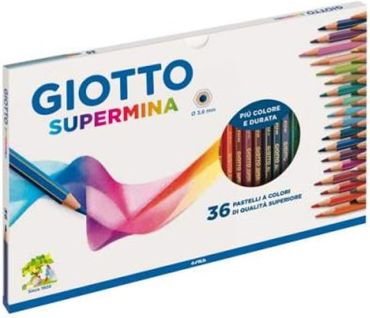 GIOTTO Supermina - Astuccio da 36 Matite a Pastello Colorate, 3.8mm