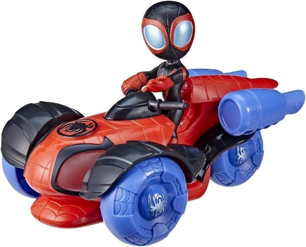 Hasbro Marvel Spidey, Veicolo Techno-Racer con Tecnologia Glow Tech