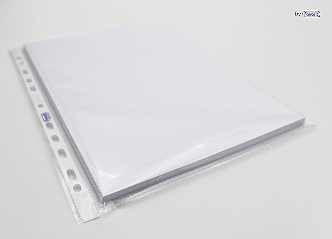 Favorit Buste Perforate, Lucide, Alto Spessore, 22 x 30 cm, 50 Pezzi, Trasparenti