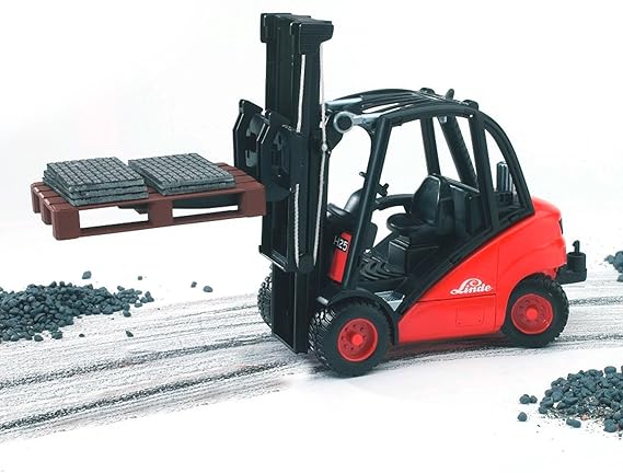 Bruder - Carrello elevatore Linde H30D con gancio di traino