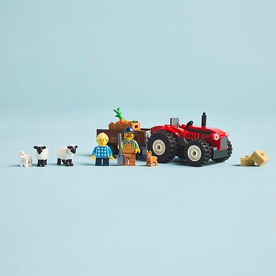 LEGO City Trattore Agricolo Rosso con Rimorchio e Pecore 60461