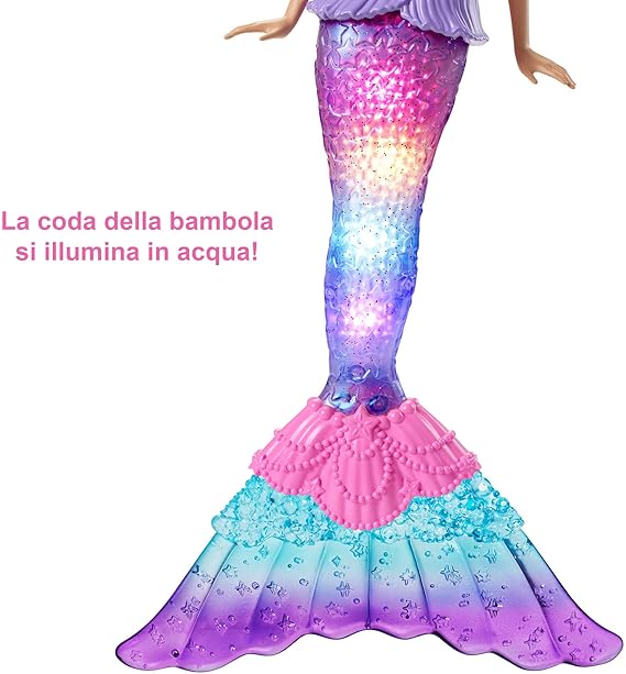 Barbie Dreamtopia Sirena Luci Scintillanti Bambola (30,4 cm, bionda)