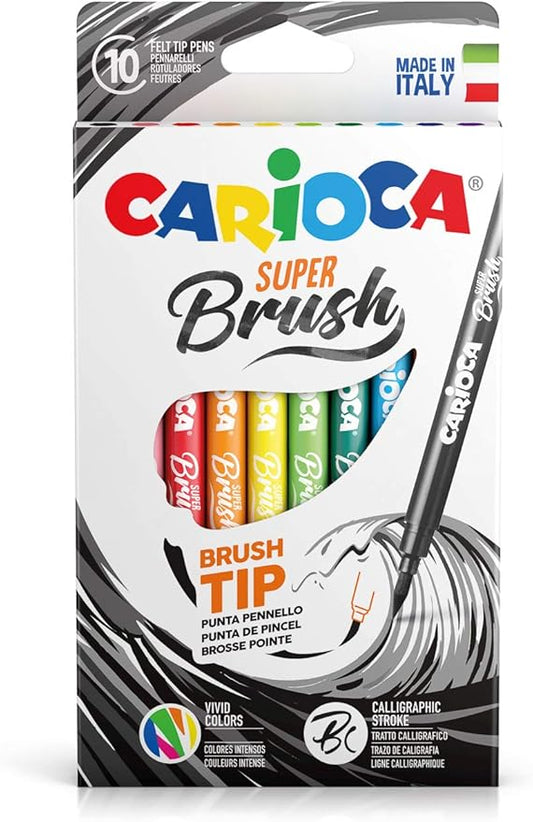 CARIOCA Pennarelli Super Brush 10 Pezzi
