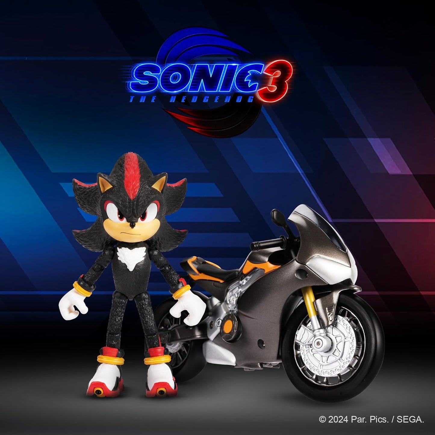 Sonic 3 Movie - Personaggio di Shadow con Motocicletta