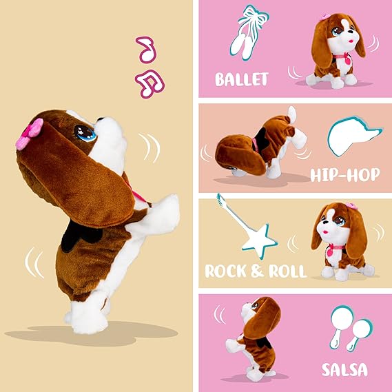 Susy - Divertente e Morbido Cagnolino di Peluche che Canta, Balla e Risponde a +20 Comandi Vocali