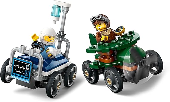 LEGO City Pack Veicoli da Corsa: Aereo Contro Letto d’Ospedale, 60459