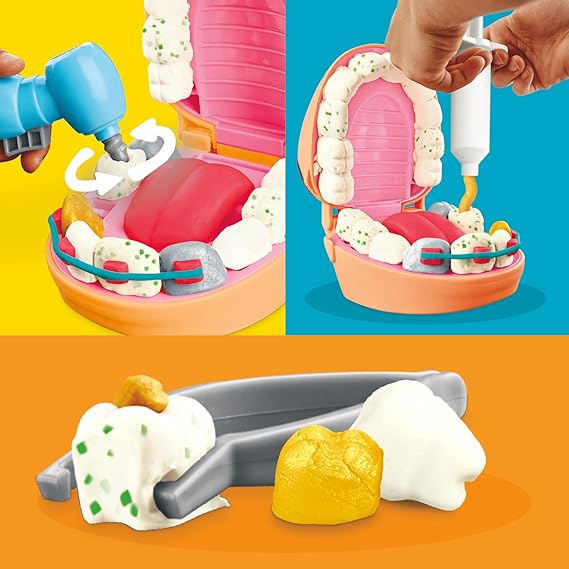 Play-Doh Hasbro Dottor Trapanino, Set di Plastilina Creativa per Bambini e Bambine dai 3 Anni in su con 8 Barattoli di Pasta Modellabile, Giocattolo con Colori Assortiti Atossici