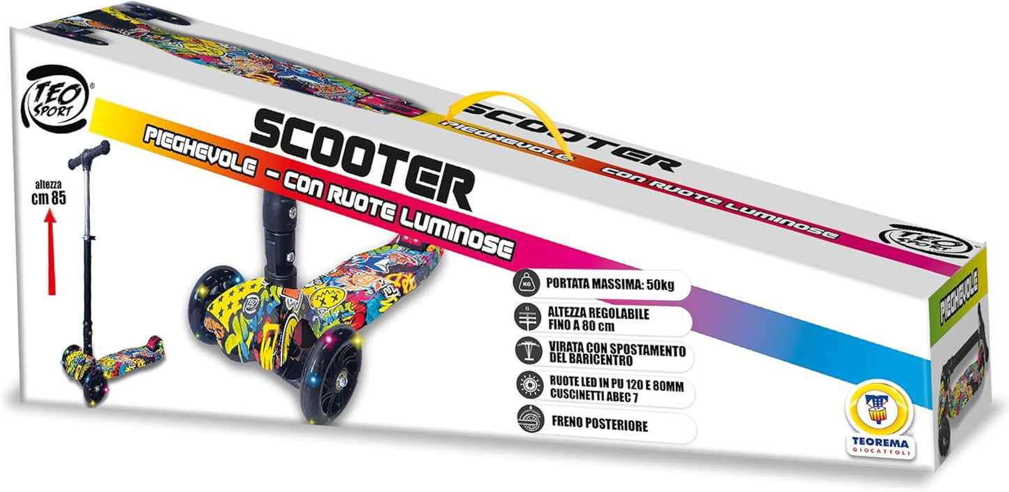 Teorema Giocattoli, Monopattino Bambino 3 Ruote con Luci LED