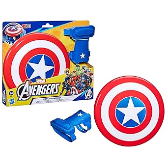 Hasbro Marvel Avengers, Giocattolo di Captain America con Scudo Magnetico Blast e Guanto