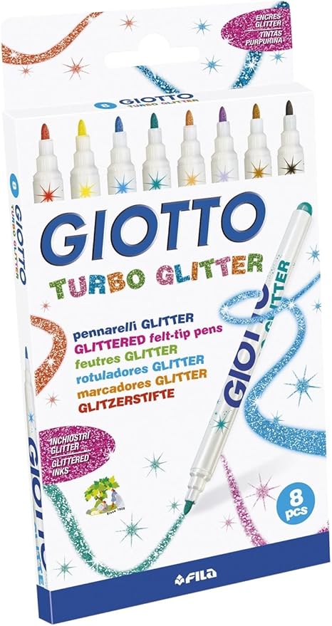 GIOTTO TURBO GLITTER Ast. 8 pennarelli glitterati