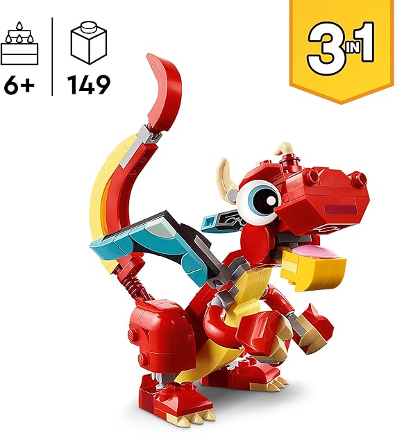 LEGO Creator 3 in 1 Drago Rosso