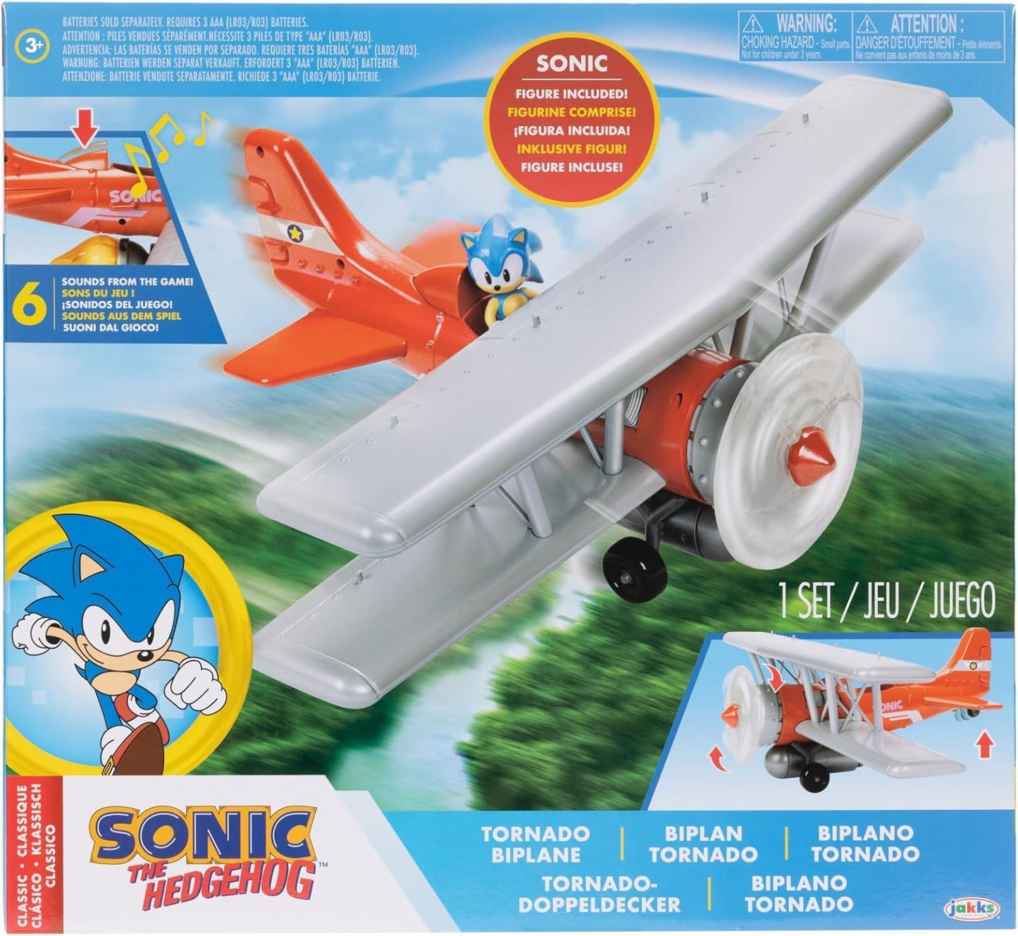 Sonic The Hedgehog JAKKS Pacific, set da gioco biplano Tornado
