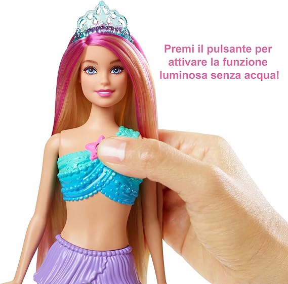 Barbie Dreamtopia Sirena Luci Scintillanti Bambola (30,4 cm, bionda)