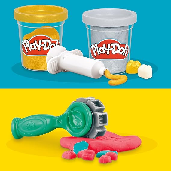 Play-Doh Hasbro Dottor Trapanino, Set di Plastilina Creativa per Bambini e Bambine dai 3 Anni in su con 8 Barattoli di Pasta Modellabile, Giocattolo con Colori Assortiti Atossici